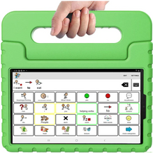 Load image into Gallery viewer, BULK PRICING: 20 (twenty) speech tablets including a 8.7″ Samsung (Android) tablet, TalkTablet PRO AAC/Speech app (Pre-Installed!) and GREEN Carrying Case
