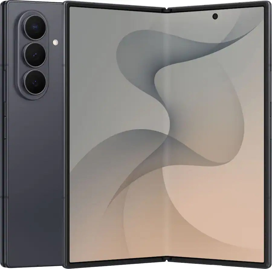 Samsung Galaxy Z Fold8 Ultra in Graphite, shown unfolded with rear cameras