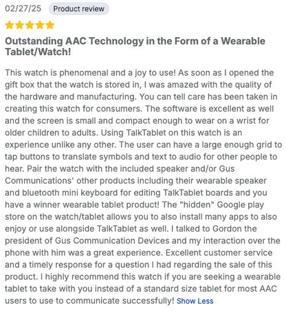 SpeechWatch - America's First Wearable AAC device for speech - NEW for 2025!  ON SALE!!