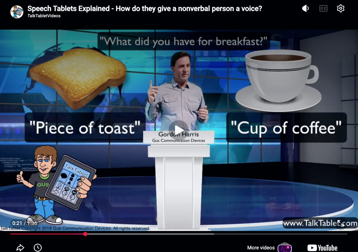 Load video: Speech Tablets Explained - How do they give a nonverbal person a voice?