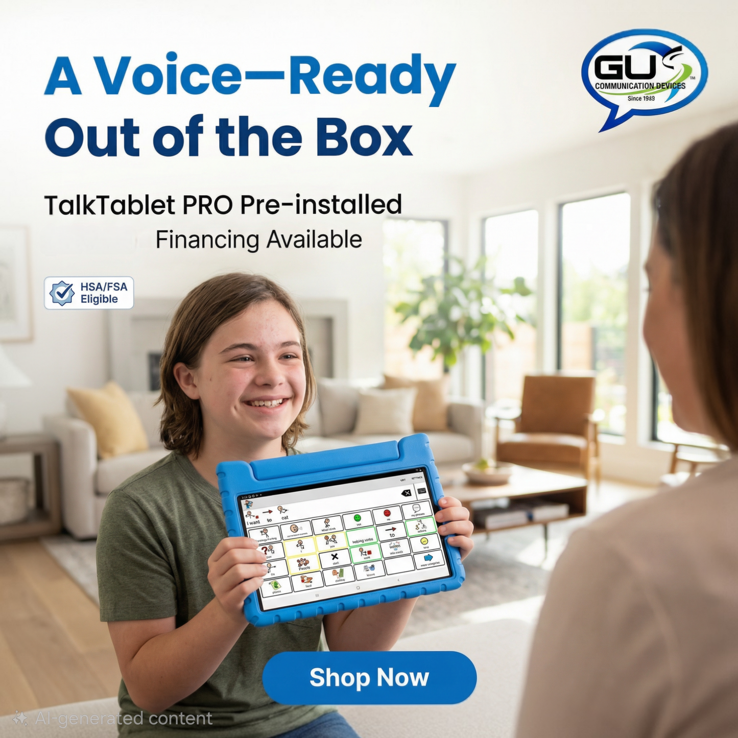 8.7" Samsung Speech Tablet — TalkTablet PRO (Ready Out of the Box)