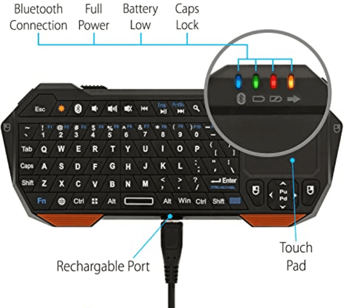 Wireless Bluetooth Mini Keyboard with Touchpad for SpeechWatch PRO ($49.99) - Speech Tablets by Gus Communication Devices