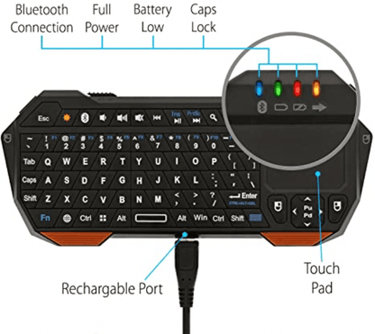 Wireless Bluetooth Mini Keyboard with Touchpad for SpeechWatch PRO ($49.99) - Speech Tablets by Gus Communication Devices