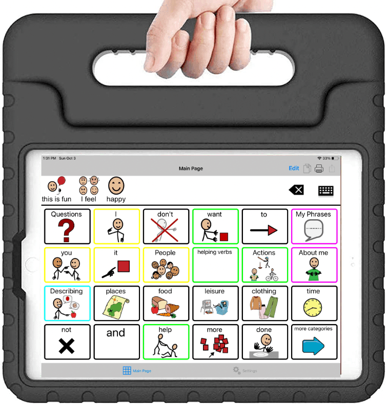Speech Tablet with a 10.2″ Apple tablet, TalkTablet PRO Speech app, and Carrying Case - SALE PRICE!! - Speech Tablets by Gus Communication Devices