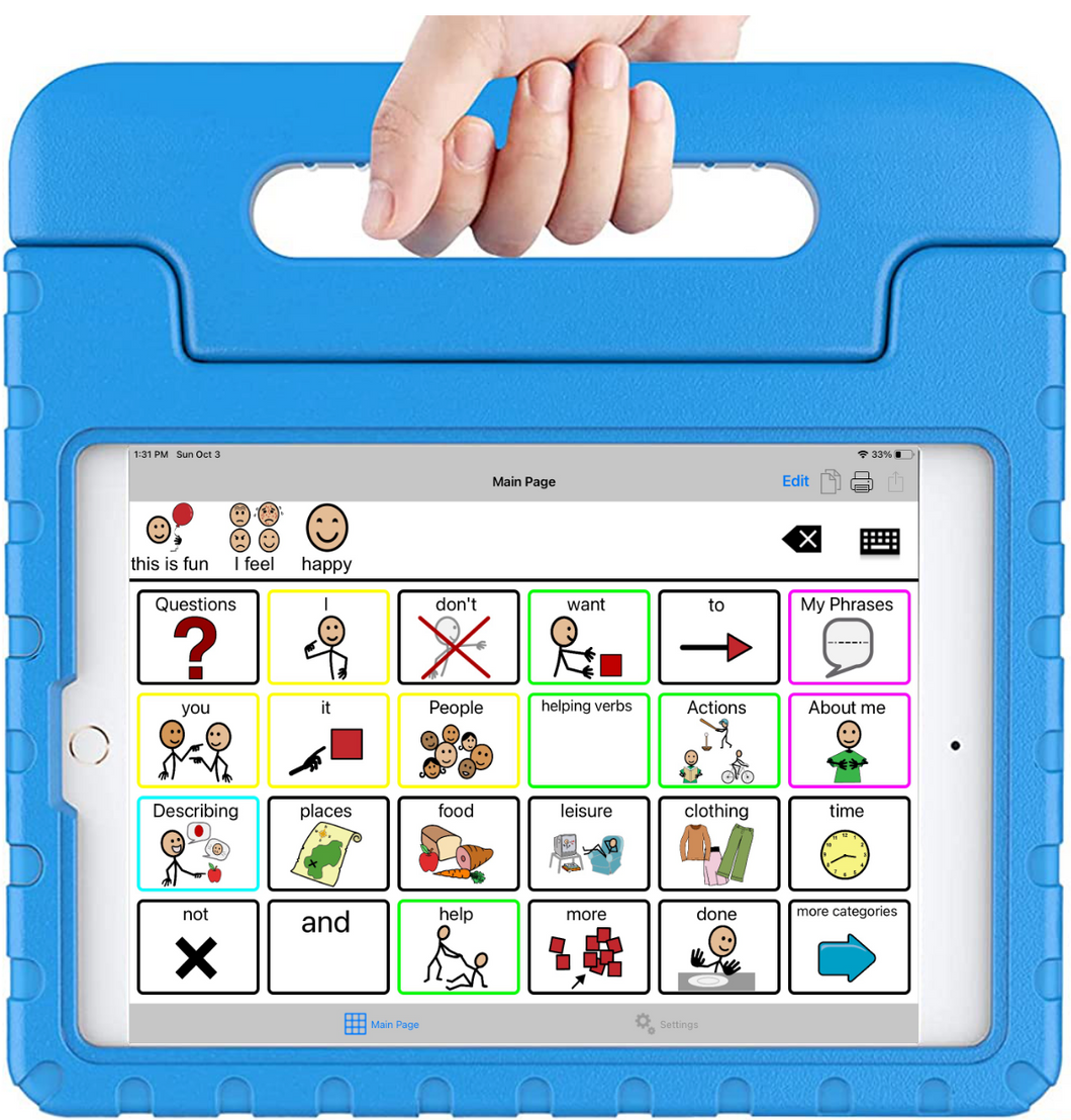 Speech Tablet with a 10.2″ Apple tablet, TalkTablet PRO Speech app, and Carrying Case - SALE PRICE!!